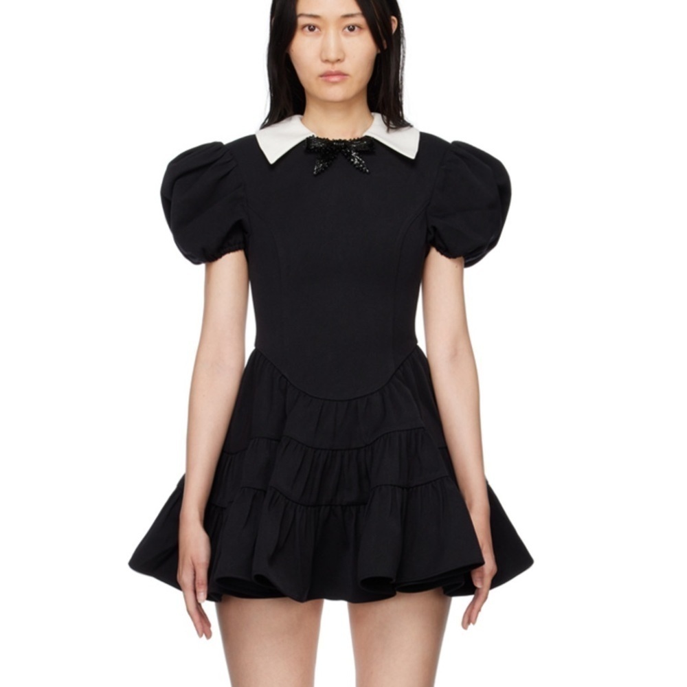 New Shushu/Tong Black Beaded Bow Minidress Size Small - Picture 7 of 16